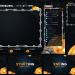 free halloween stream overlay template download psd